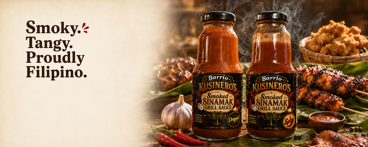 Barrio Kusinero Smoked Sinamak Grill Sauce Original and Spicy with Filipino grilled food